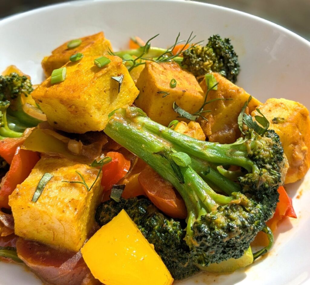golden chickpea tofu curry