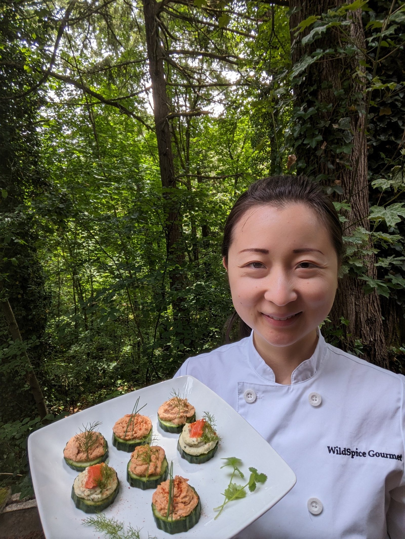 Chef Mia Salmon cucumber Canapes